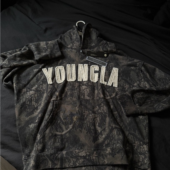 YoungLA Sweaters - YoungLA Black and Gray Camouflage Hoodie